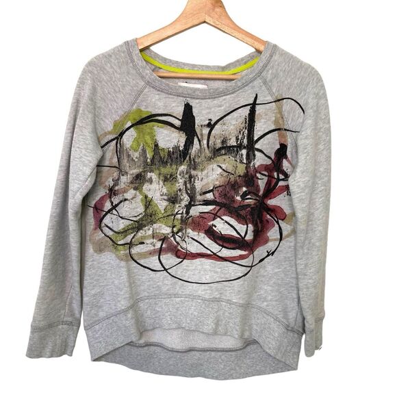 Proenza Schouler Neiman Marcus Small S Graffiti Print Gray Pullover Sweatshirt - Picture 1 of 10